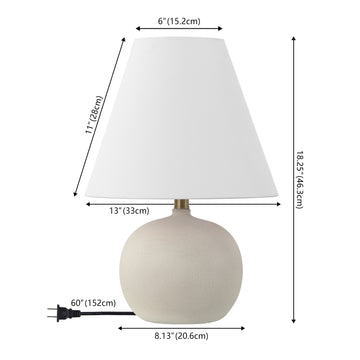Asher 18.25" Minimalist Scandinavian Resin/Iron Gourd LED Table Lamp - JONATHAN Y